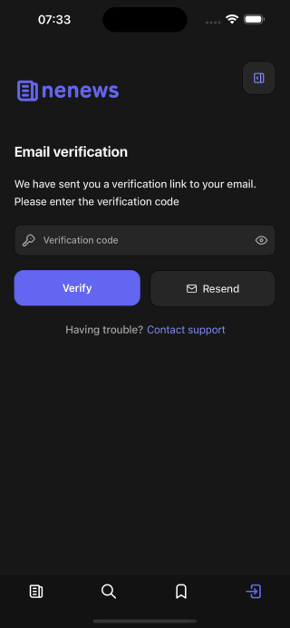 Email Verification Screen dark screen